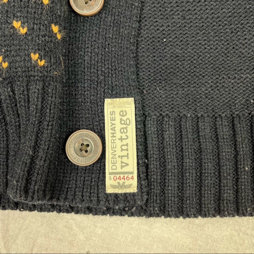 Grandpa Sweater | Denver Hays Vintage Heavy Knit Cardigan | Large - Picture 5 of 5